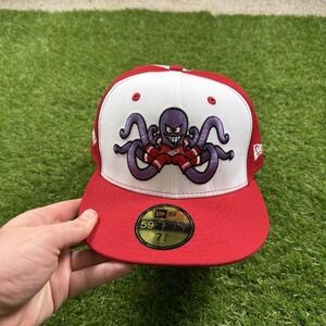 NEW Detroit Red Wings New Era Fitted Trucker Hat 7 3/4 Red White Al The Octopus